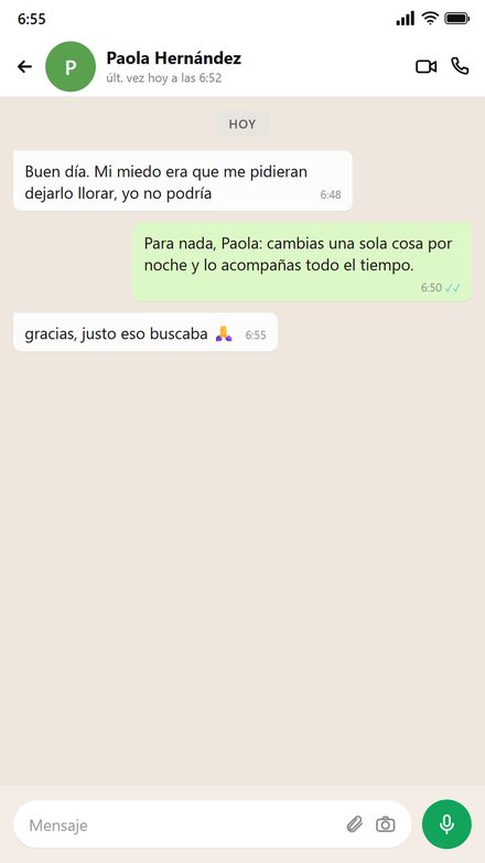 Conversación de una mamá que no quería dejarlo llorar