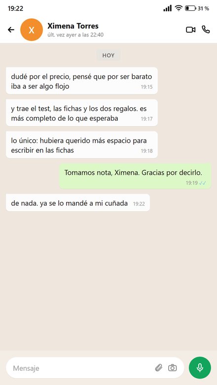 Conversación sobre el precio y lo que incluye
