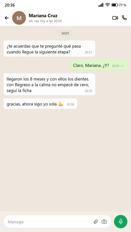 Conversación de una mamá sobre la siguiente etapa